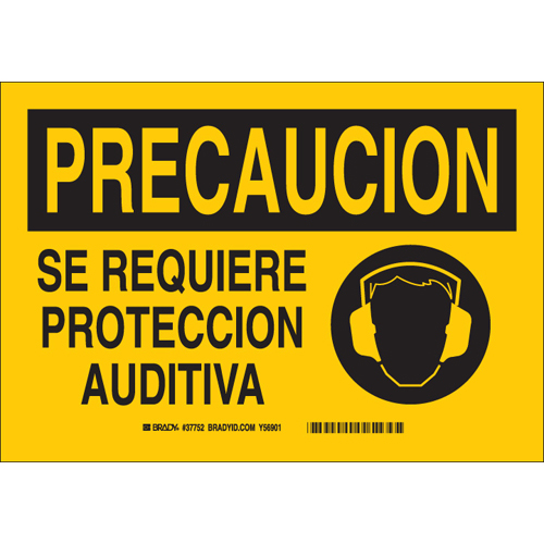 SPANISH CAUT HEAR PROT REQUIRE 37752