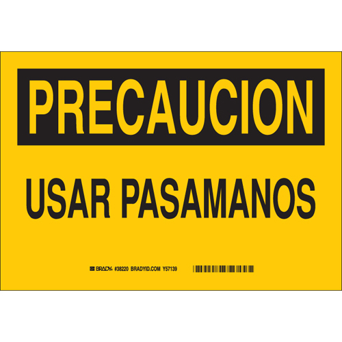 SPANISH CAUT USE HAND RAIL 38723