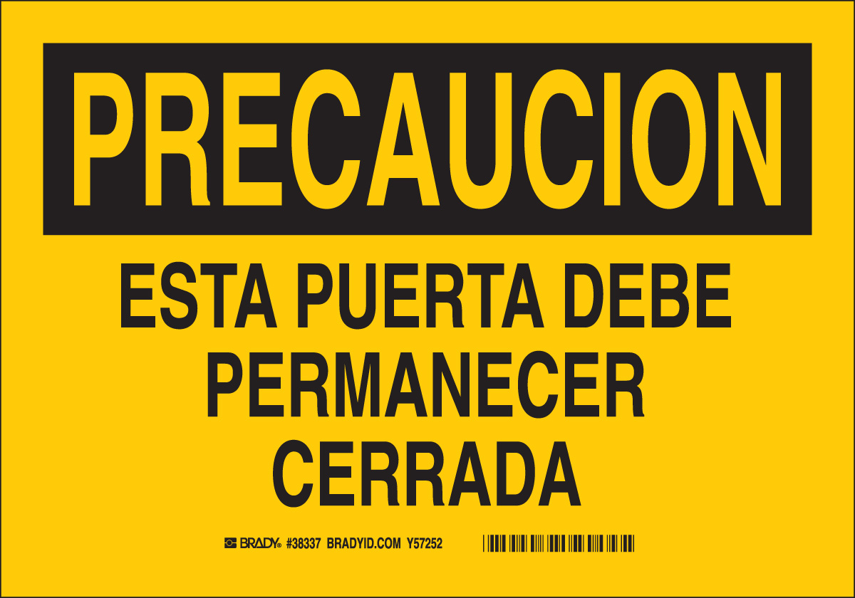 SPANISH CAUT THIS DOOR MUST BE 39730