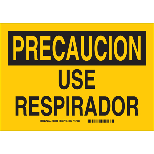 SPANISH CAUT WEAR RESPIRATOR 39034