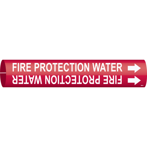 FIRE PROTECTION WATER Pipe Marker  Fits Pipes 1 5  Dia  Thru 2 375  Dia  4060 B