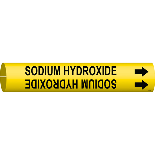 SODIUM HYDROXIDE Pipe Marker  Fits Pipes 0 75  Dia  Thru 1 375  Dia 4275 A