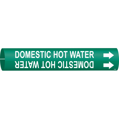 Domestic Hot Water Pipe Marker  Fits Pipes 1 5  Dia  Thru 2 375  Dia 4316 B