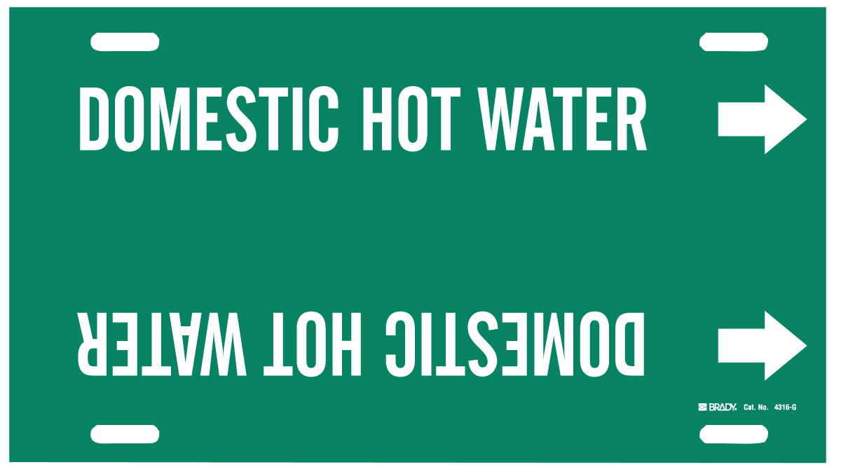Domestic Hot Water Pipe Marker  24  W  Fits Pipes 8  Dia  Thru 9 875  Dia 4316 G