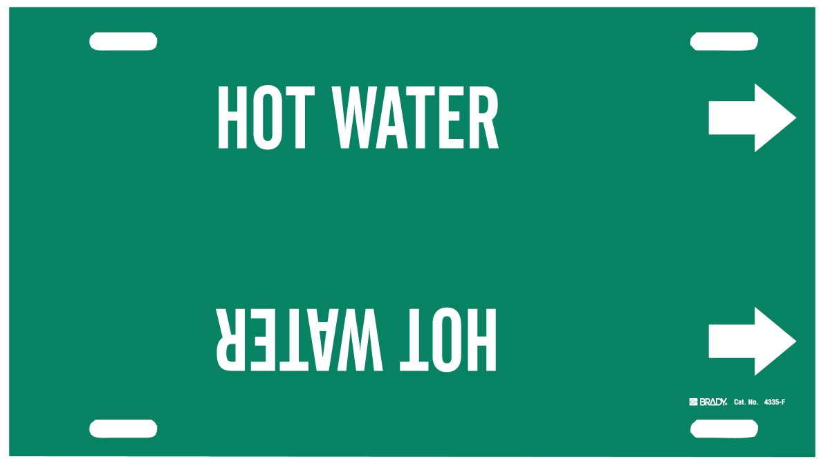 Hot Water Pipe Marker  8  H x 16  W  Fits Pipes 6  Dia  Thru 7 875  Dia 4335 F