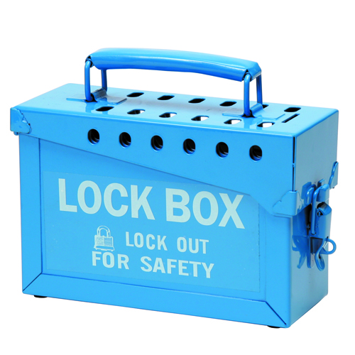 Portable Metal Lock Box   Blue 45190