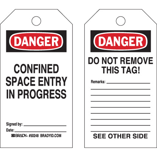 Confined Space Tags 50248