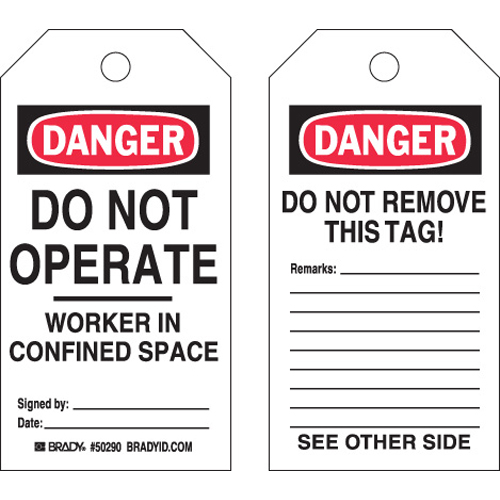 Confined Space Tags 50290