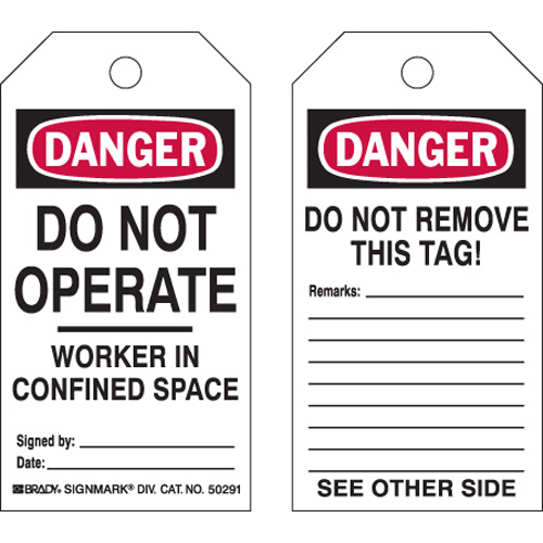 Confined Space Tags 50291