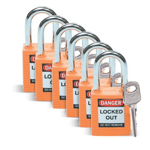 Nylon Lockout Padlocks  Orange  6 pk 51347