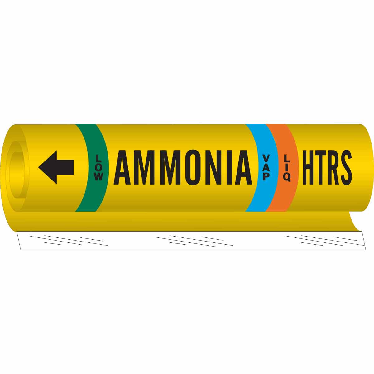 HTRS VAP AMMONIA LOW Pipe Marker  9  H x 8  W  Fits Pipes 1 5  Dia  Thru 2 375  Dia  57970