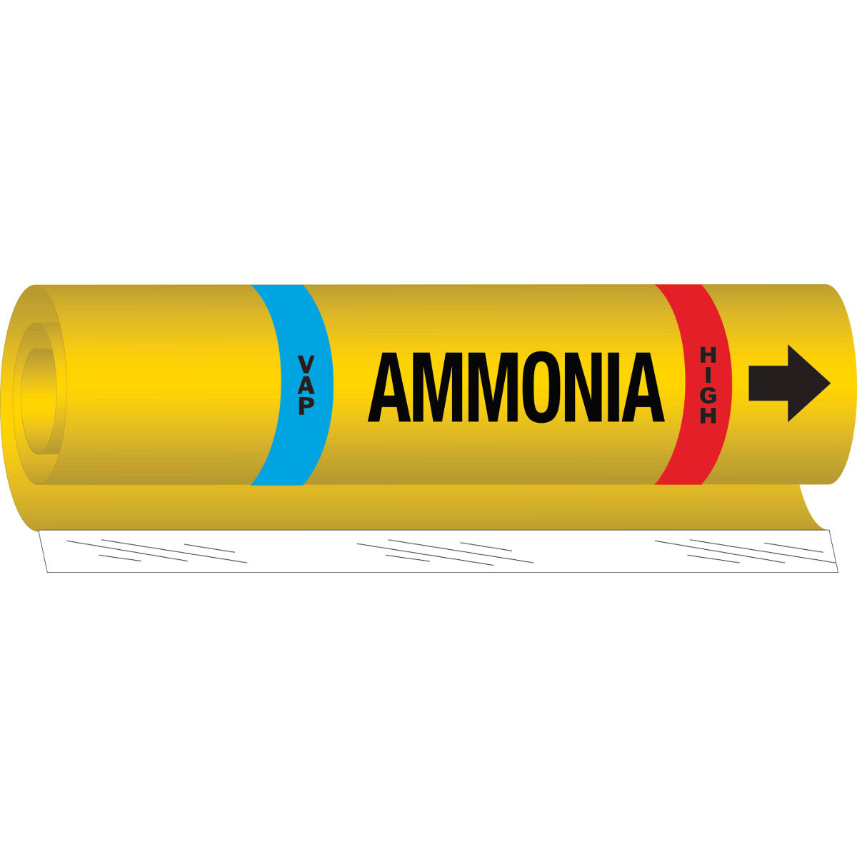 BLANK VAP AMMONIA HIGH Pipe Marker  9  H x 8  W  Fits Pipes 1 5  Dia  Thru 2 375  Dia  58001