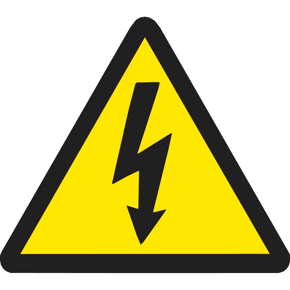Warning Label w Electric Voltage Pictogram  No Text  Vinyl  Black on Yellow  4  H x 4  W 60213