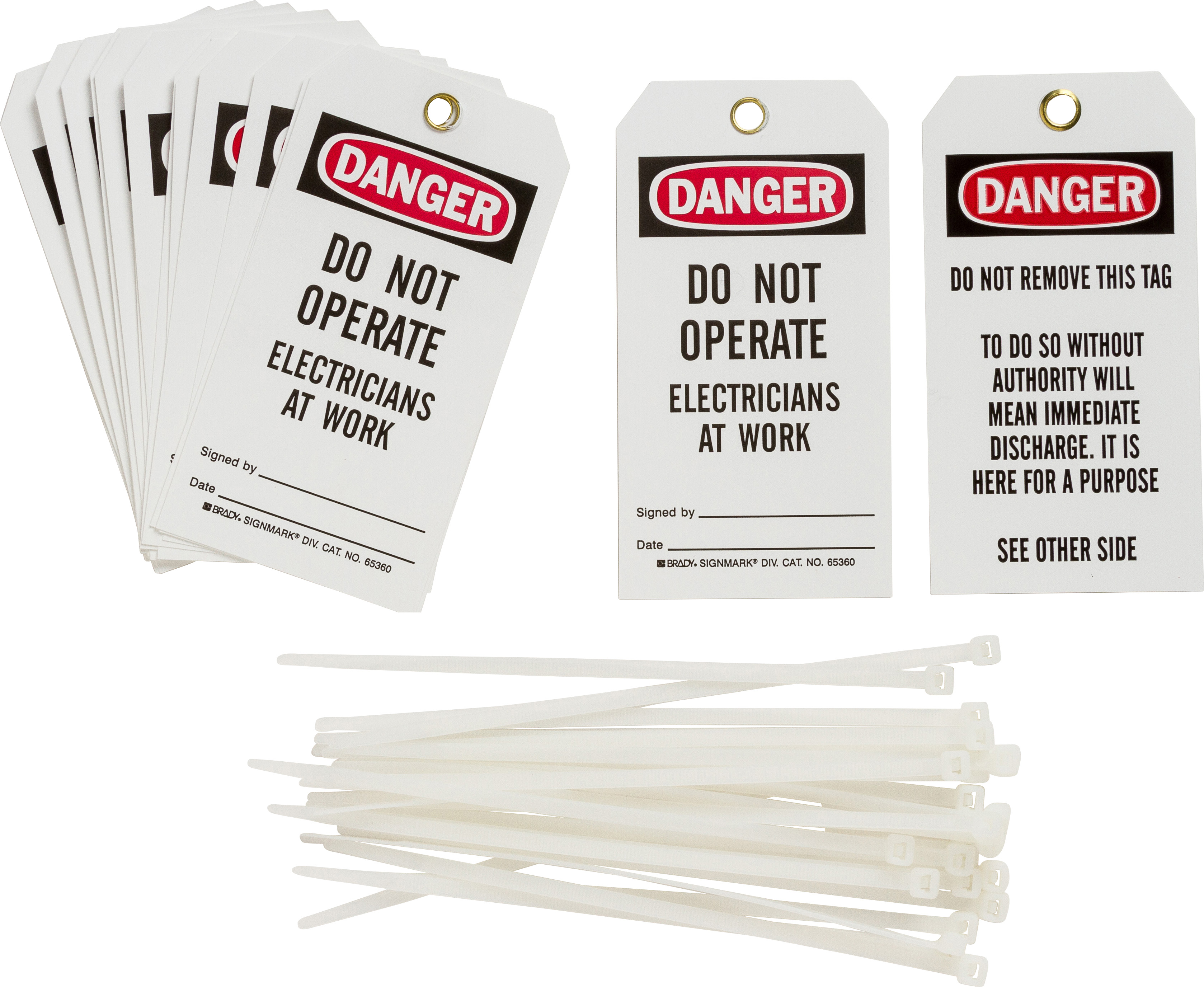 B851 5 75X3 BK RD WH 2 SIDE REV H 25 Pkg 65360