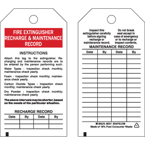 Fire Extinguisher Tags 65371