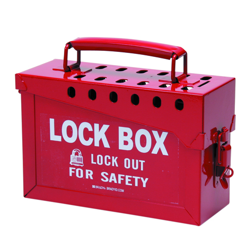 Portable Metal Lock Box   Red 65699
