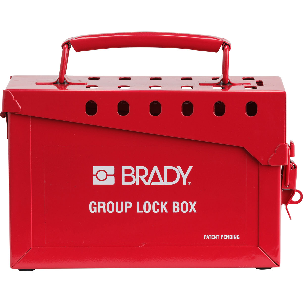 Brady  Portable Metal Group Lock Box  Small  13 Lock Capacity  Red 65699