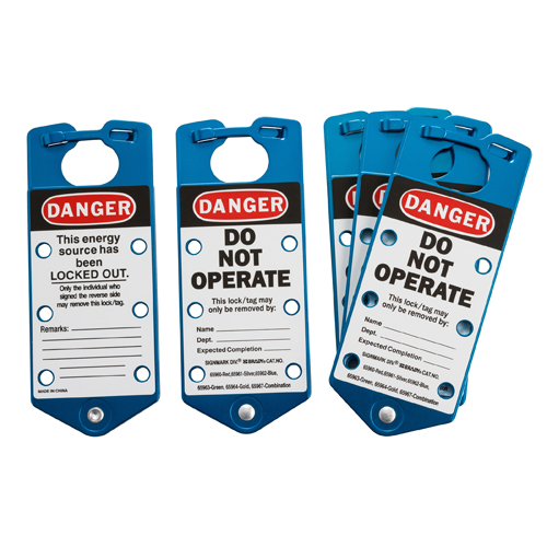 Labeled Lockout Hasps  Blue 22075 B