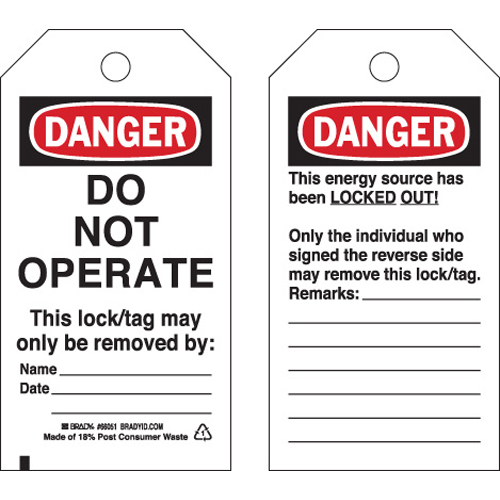 Lockout Tags 65408