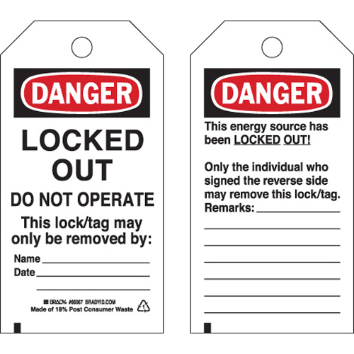 Lockout Tags 66067