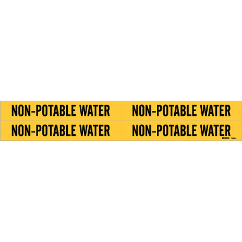 Non Potable Water Pipe Marker  1 125  H x 7  W  Card of 4 Each  Fits Pipes 0 75  Dia  Thru 2 375  Dia 7203 4