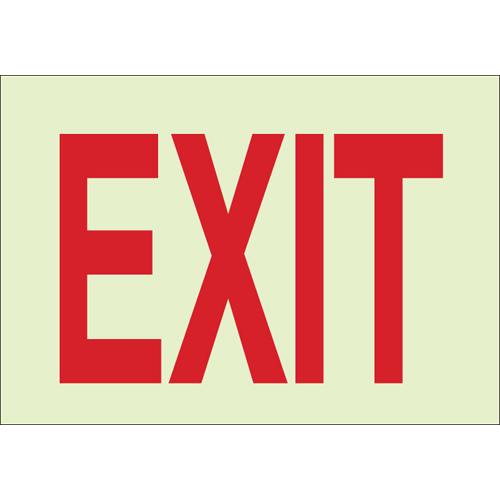Glow in the Dark Exit   Directional Sign 73510