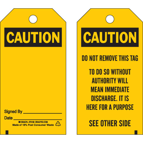 Blank Accident Prevention Tags   Pk25 76168