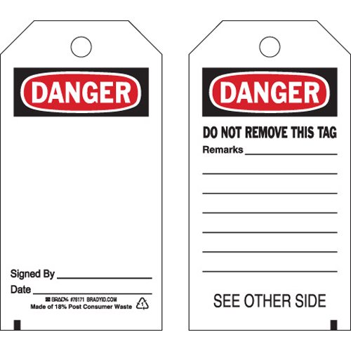 Blank Accident Prevention Tags 65347