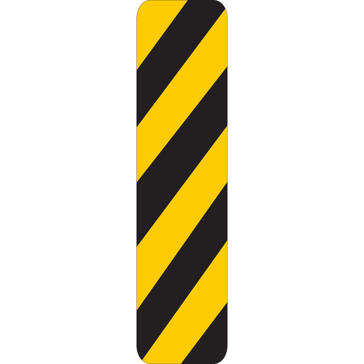 Diagonal Stripes Sign  24  H x 6  W x 0 090  D  Aluminum 80101