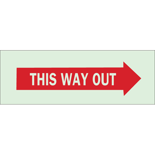 Glow in the Dark Exit   Directional Sign 80029