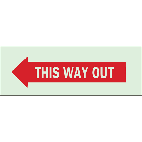 Glow in the Dark Exit   Directional Sign 80040