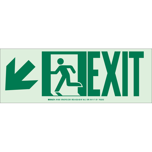Glow In The Dark Safety Guidance Sign 81798