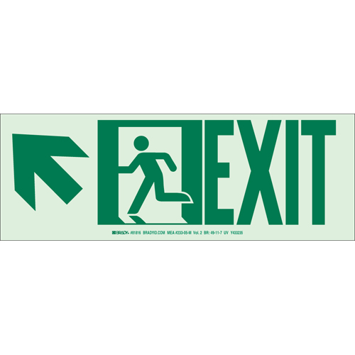 Glow In The Dark Safety Guidance Sign 81814