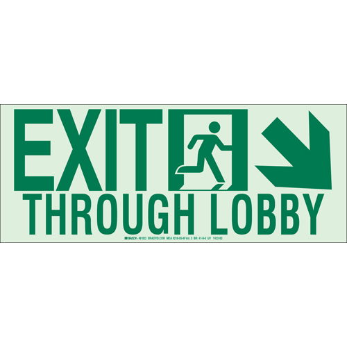 Glow In The Dark Safety Guidance Sign 81822