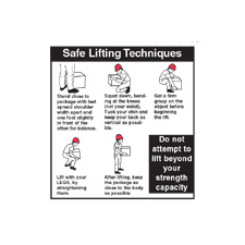 Safe Lifting Techniques Labels 92328