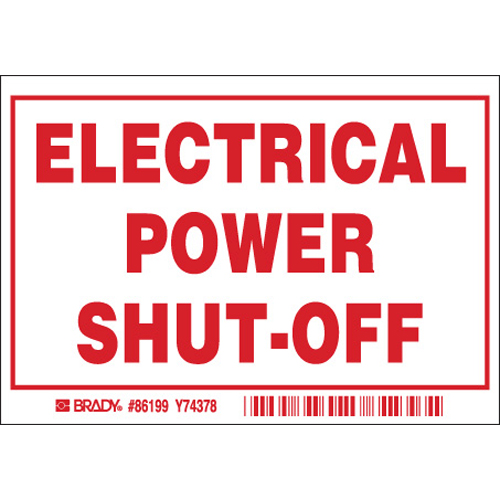 Electric Power Shutoff Labels 86199