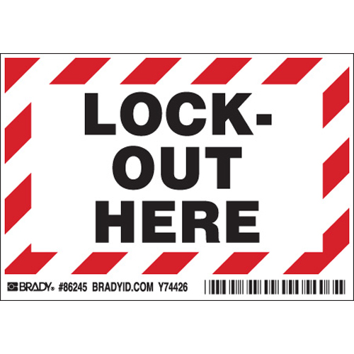 Lockout Here Labels 86245