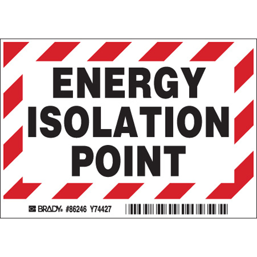 Energy Isolation Point Labels 86246