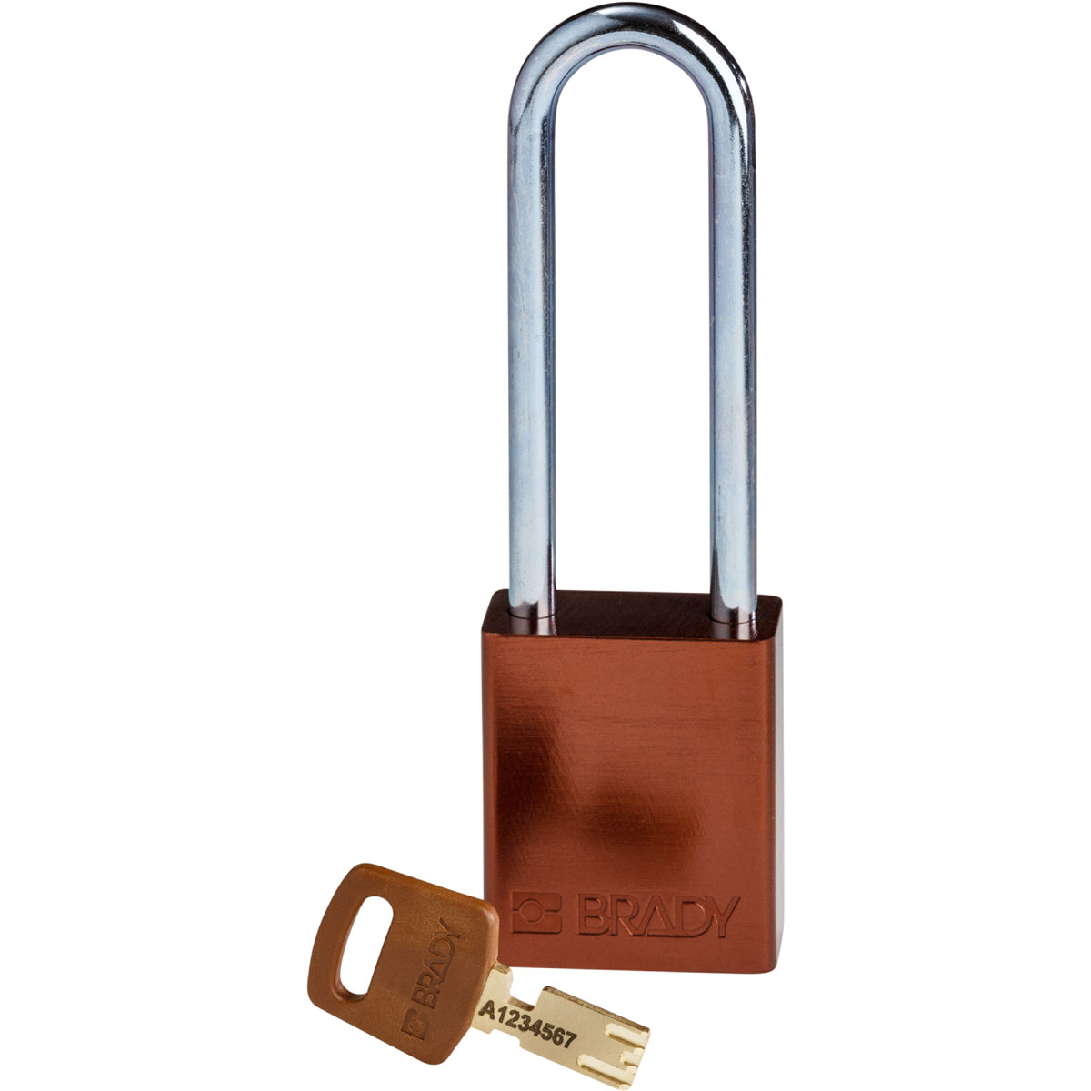 Standard SafeKey Lockout Anodized Aluminum Padlock 3 in Steel Shackle KD Brown ALU BRN 76ST KD
