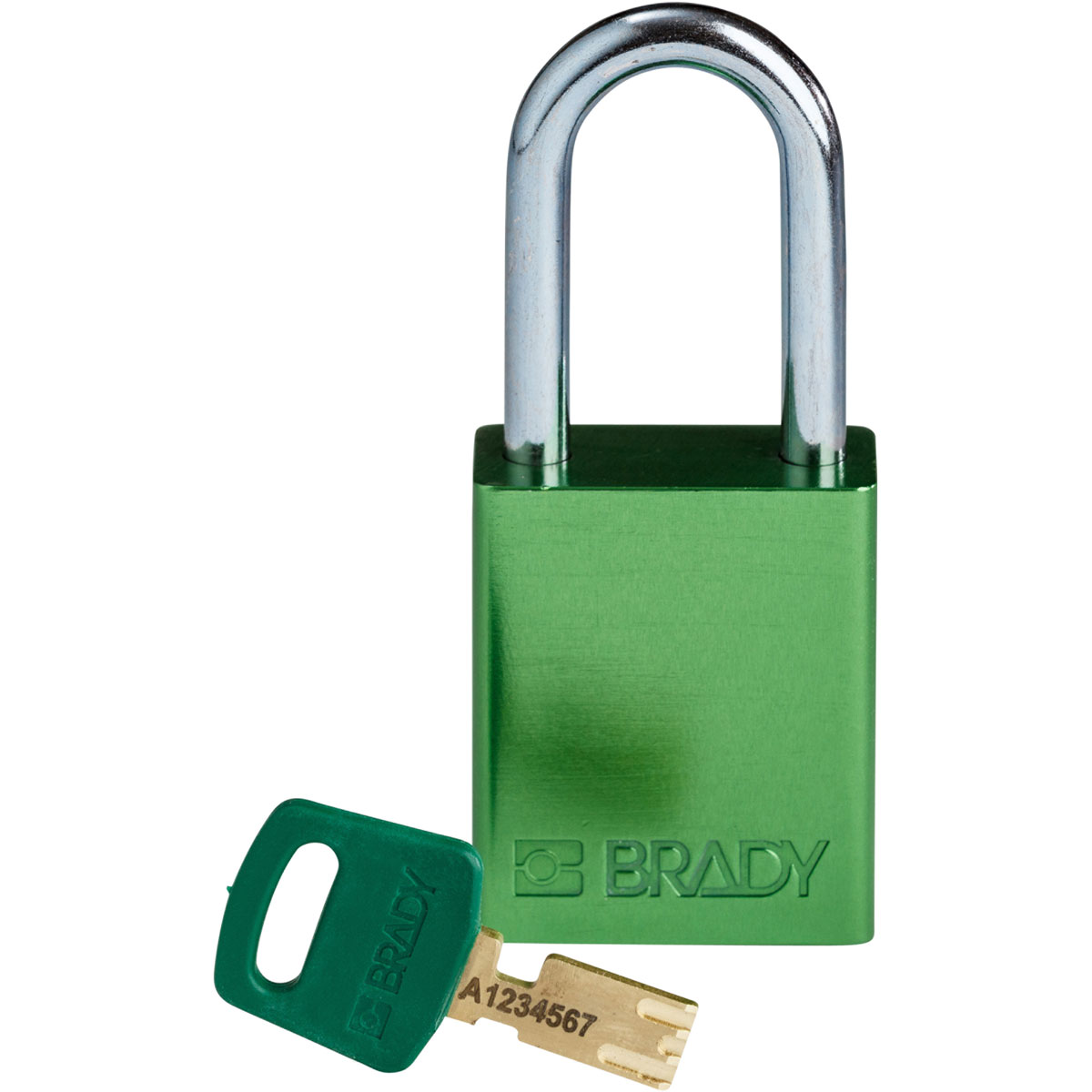 Standard SafeKey Lockout Anodized Aluminum Padlock 1 5 in Steel Shackle KD Green ALU GRN 38ST KD