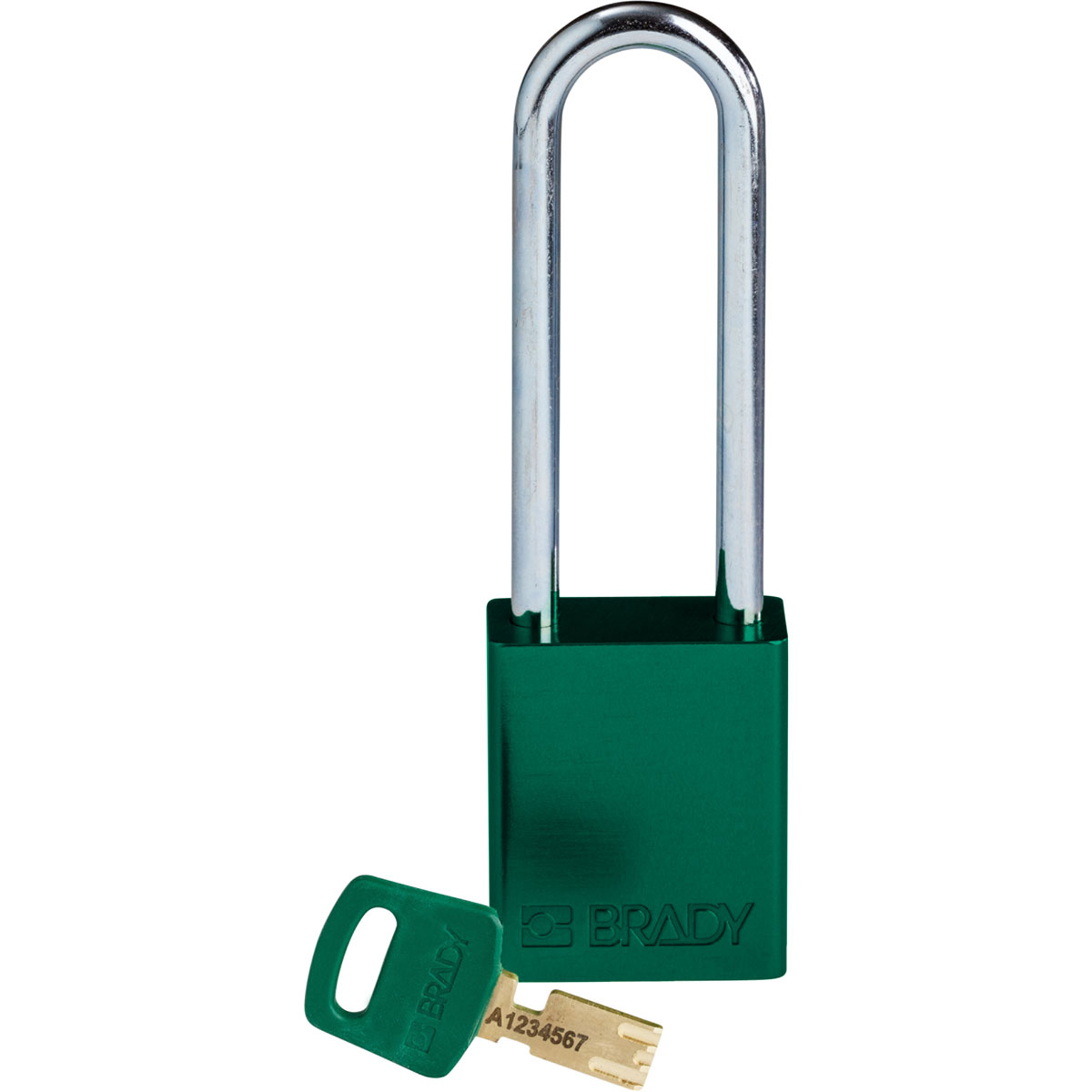Standard SafeKey Lockout Anodized Aluminum Padlock 3 in Steel Shackle KD Green ALU GRN 76ST KD
