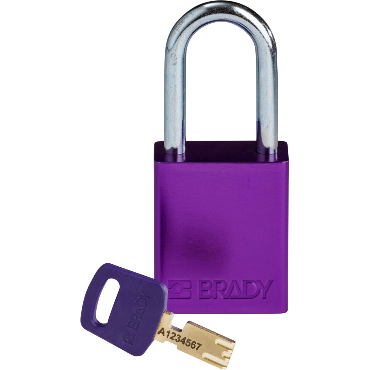 Standard SafeKey Anodized Aluminum Padlock 1 5 in Steel Shackle KD Purple ALU PRP 38ST KD