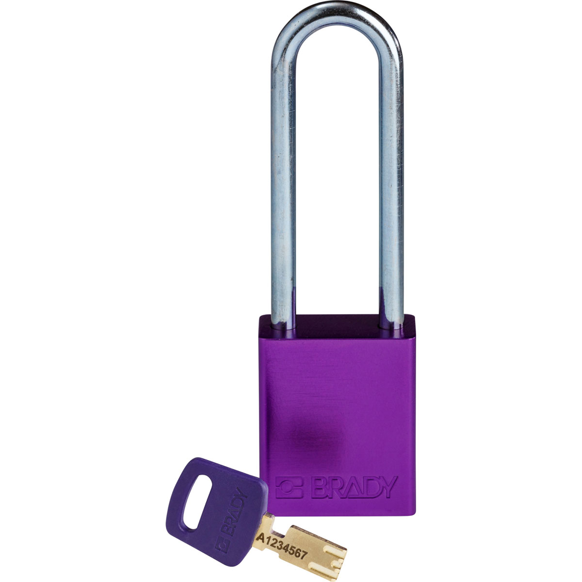 Standard SafeKey Lockout Anodized Aluminum Padlock 3 in Steel Shackle KD Purple ALU PRP 76ST KD