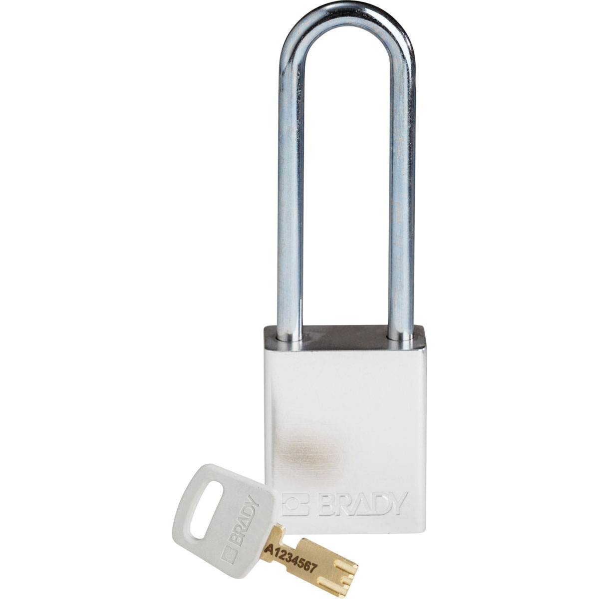 Standard SafeKey Lockout Anodized Aluminum Padlock 3 in Steel Shackle KD Silver ALU SLV 76ST KD