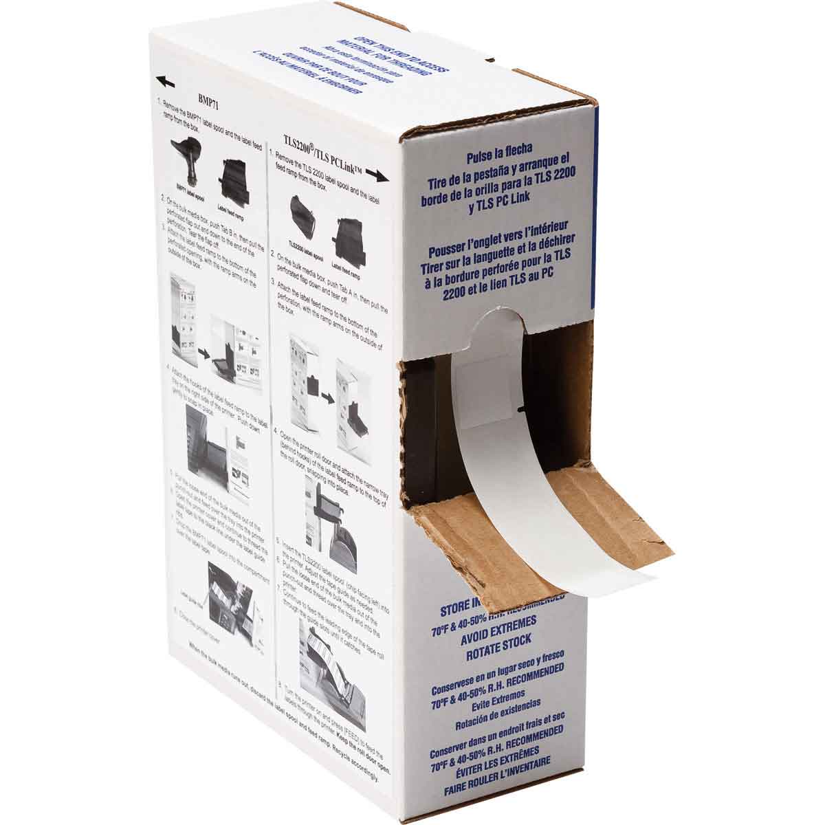 Self Laminating Vinyl Wrap Around Labels 4 in H x 1 in W WT  Clear RL 1000 BM 23 427