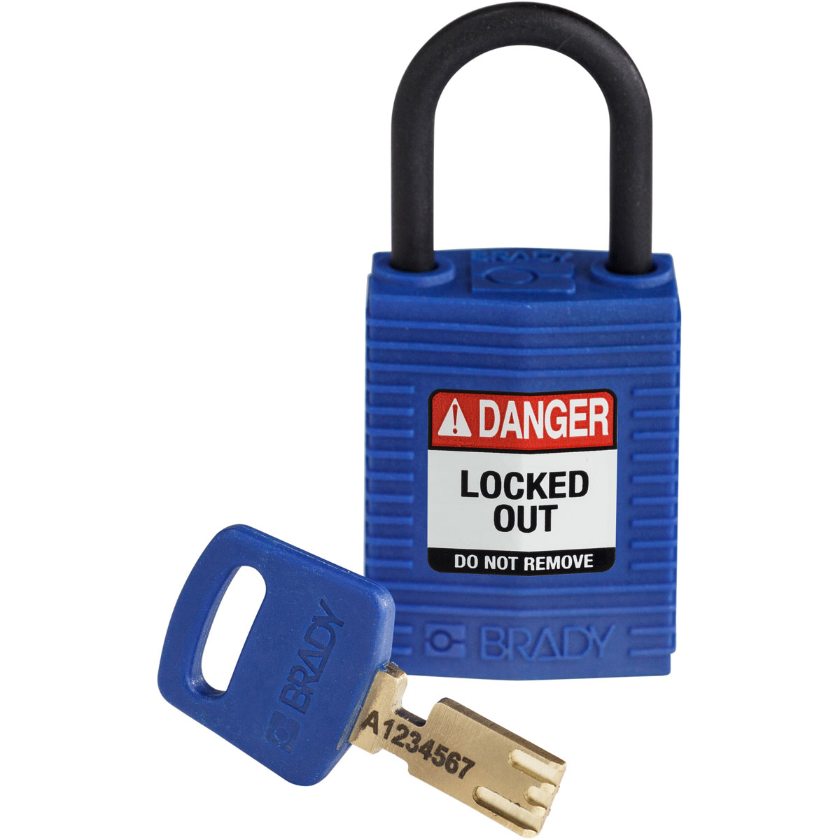 Compact SafeKey Lockout Nylon Padlock 1 in Plastic Shackle KD Blue CPT BLU 25PL KD