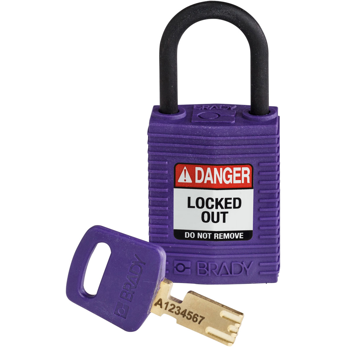 Compact SafeKey Lockout Nylon Padlock 1 in Plastic Shackle KD Purple CPT PRP 25PL KD