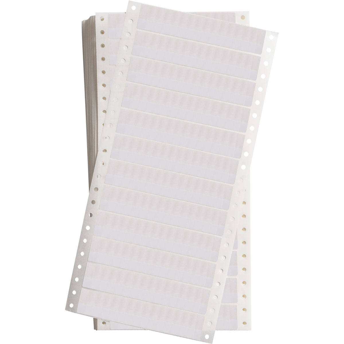 DATAB Self Laminating Vinyl Lbls 0 937 in H x 0 3 in W White  Clear 10000 PK DAT 142 292 10