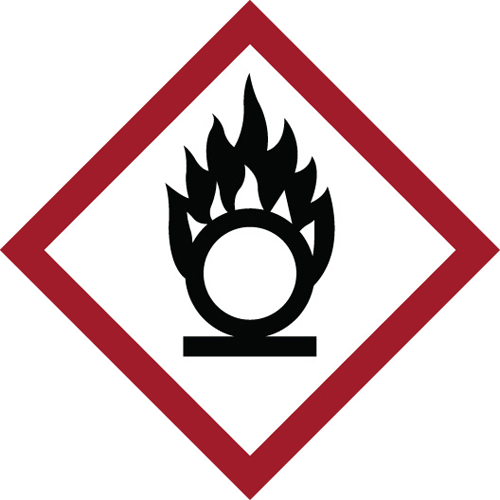 GHS Oxidizing Labels  Vinyl  5 8    Priced per card of 39 labels 118827