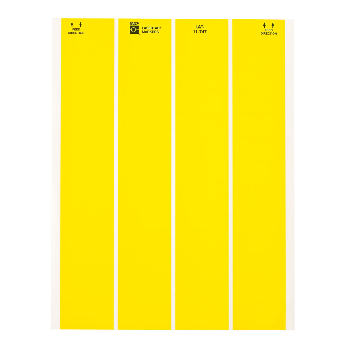 LaserTab Polyester Lbls 0 375 in H x 1 875 in W Yellow 50 PK LAT 11 747 5 YL